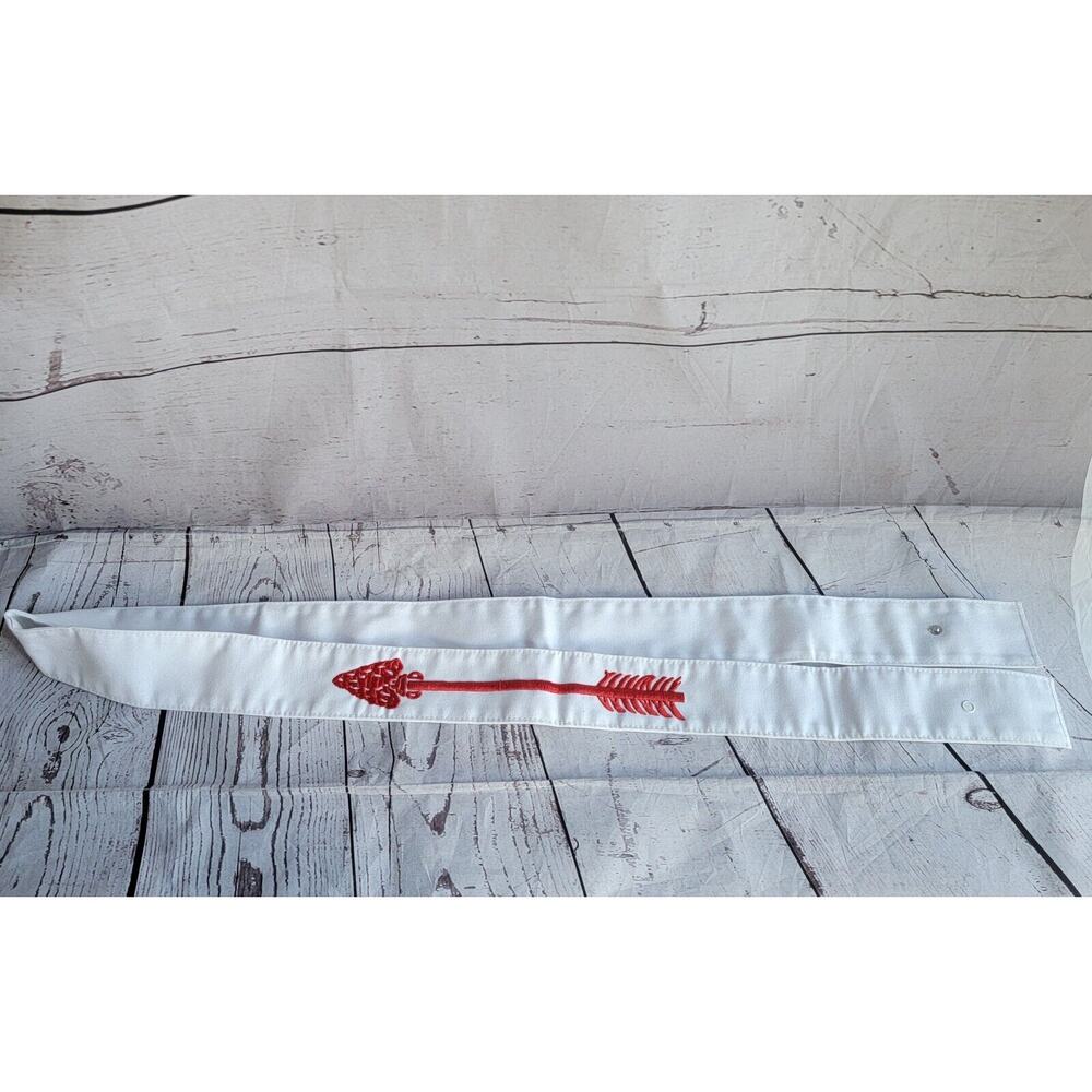 BSA 1950's Order of the Arrow Ordeal Sash Sewn Cotton Twill Boy Scout Red Arrow